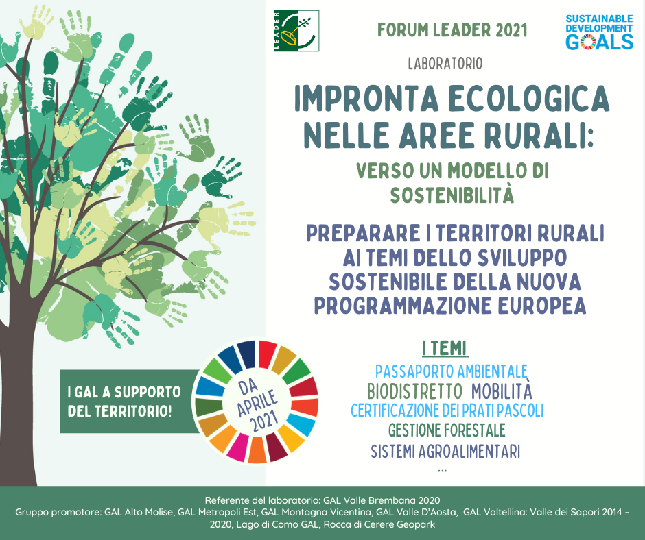 IMPRONTA ECOLOGICA NELLE AREE RURALI: VERSO UN MODELLO DI SOSTENIBILITA’. FORUM LEADER 2021