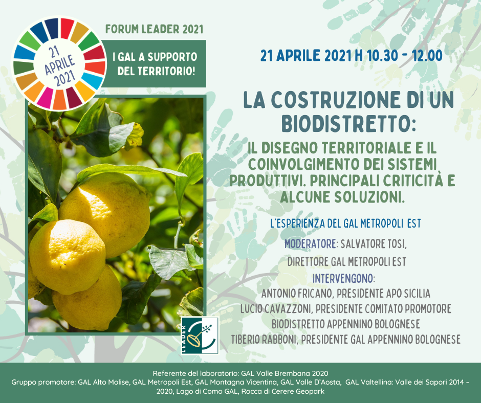 3° INCONTRO “IMPRONTA ECOLOGICA NELLE AREE RURALI: VERSO UN MODELLO DI SOSTENIBILITA’. FORUM LEADER 2021”