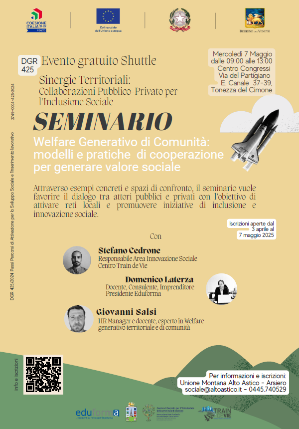 Seminario “Sinergie Territoriali Pubblico-Privato: Welfare Generativo di Comunità: modelli e pratiche di cooperazione per generare valore sociale”