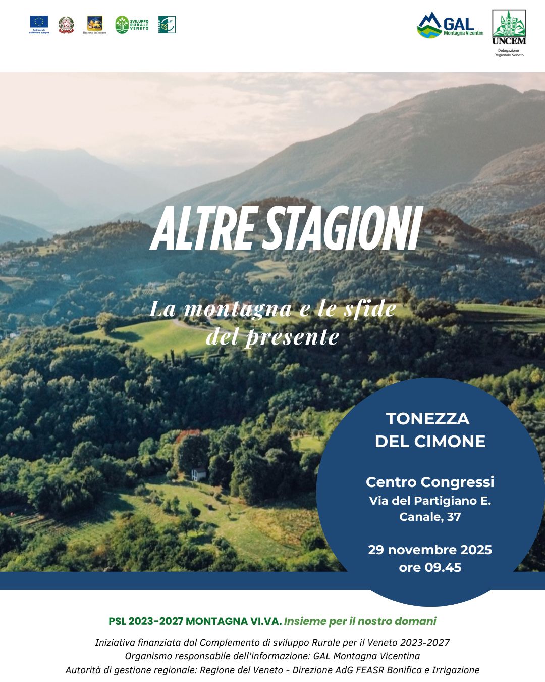 ALTRE STAGIONI – La montagna e le sfide del presente: Tonezza del Cimone 29 novembre 2025
